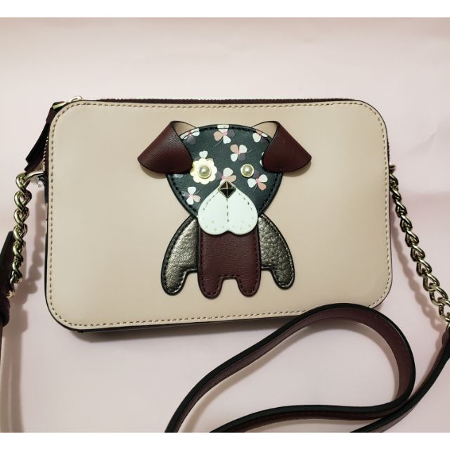 Kate Spade Floral Pup Cherrywood Dog Double Zip Crossbody | Shopee  Philippines