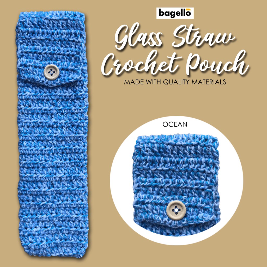 Crochet Pouch Holder for Glass Straw or Metal Straw