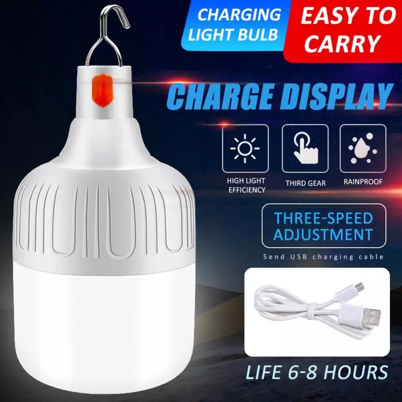 8 Hours Emergency Light Bulb Charging Waterproof Lamp Outdoor Hanging