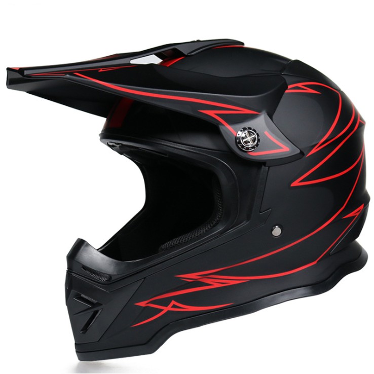 black dirt bike helmet