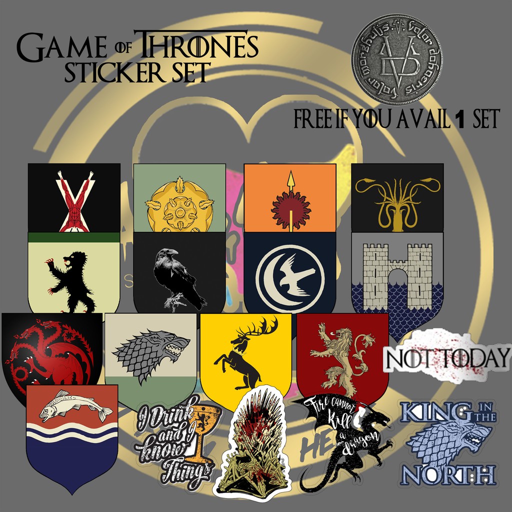 Game of Thrones Sticker set. House Sigil/logo | Shopee Philippines