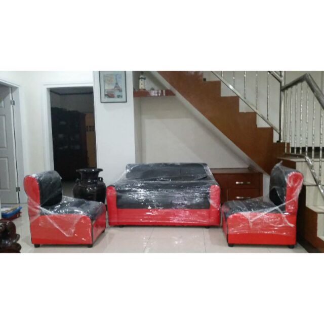 Leather Sala Sofa Set Uratex Foam | Shopee Philippines