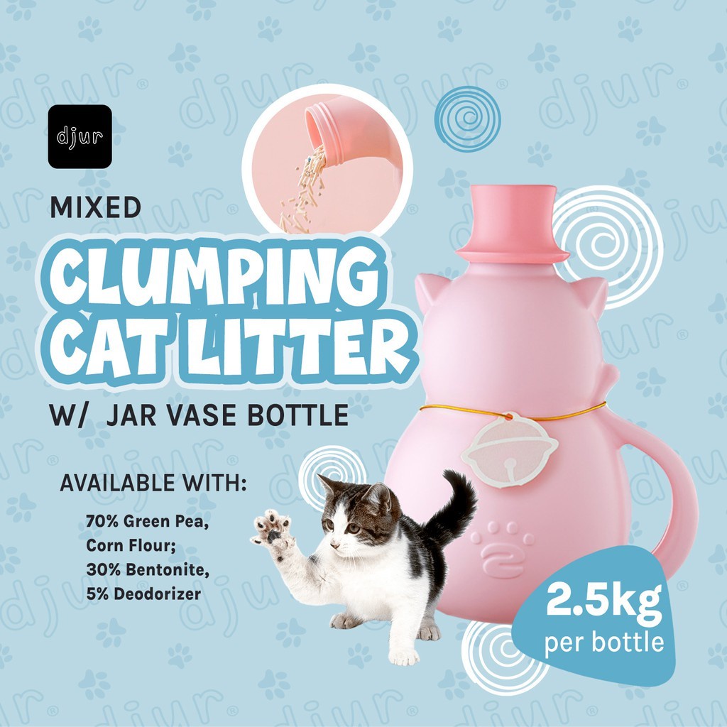 【Philippine cod】 MIXED Cat Litter 2.5KG/6L Food Grade w/ Jar Vase Bottle Clumping Cat Litter w/ D #1
