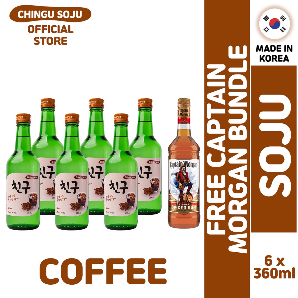 Chingu Soju Coffee 360ml 6 Bottles With Free Captain Shopee
