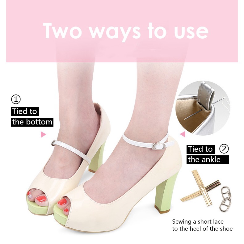 Andux 1 Pair Womens Detachable Shoe Straps Anti-slip Anti-loose Shoe Straps for High Heeled Shoes,Wedges,Ballet Flats-PXD-01 