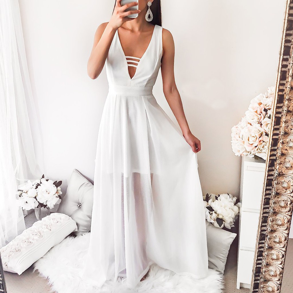 white long dress prom