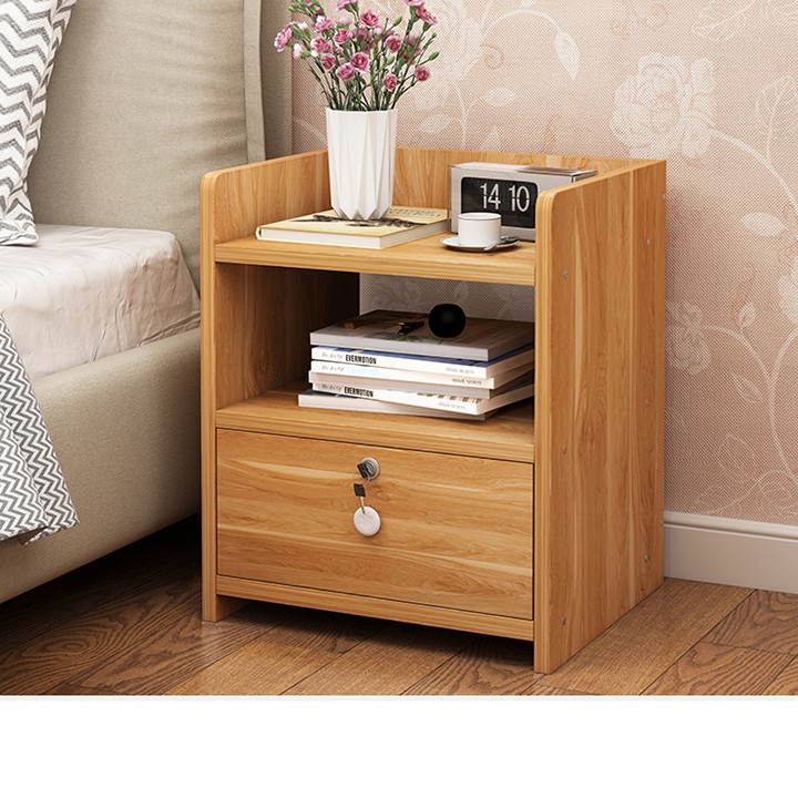 Bedside Table With Drawer Lock For Bedroom Modern Wooden Bedside Table Side Table Shopee Philippines