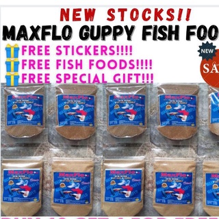 Maxflo guppy Fish Food Crumble and Fry Mash/betta fish food/probiotics with freebies #3