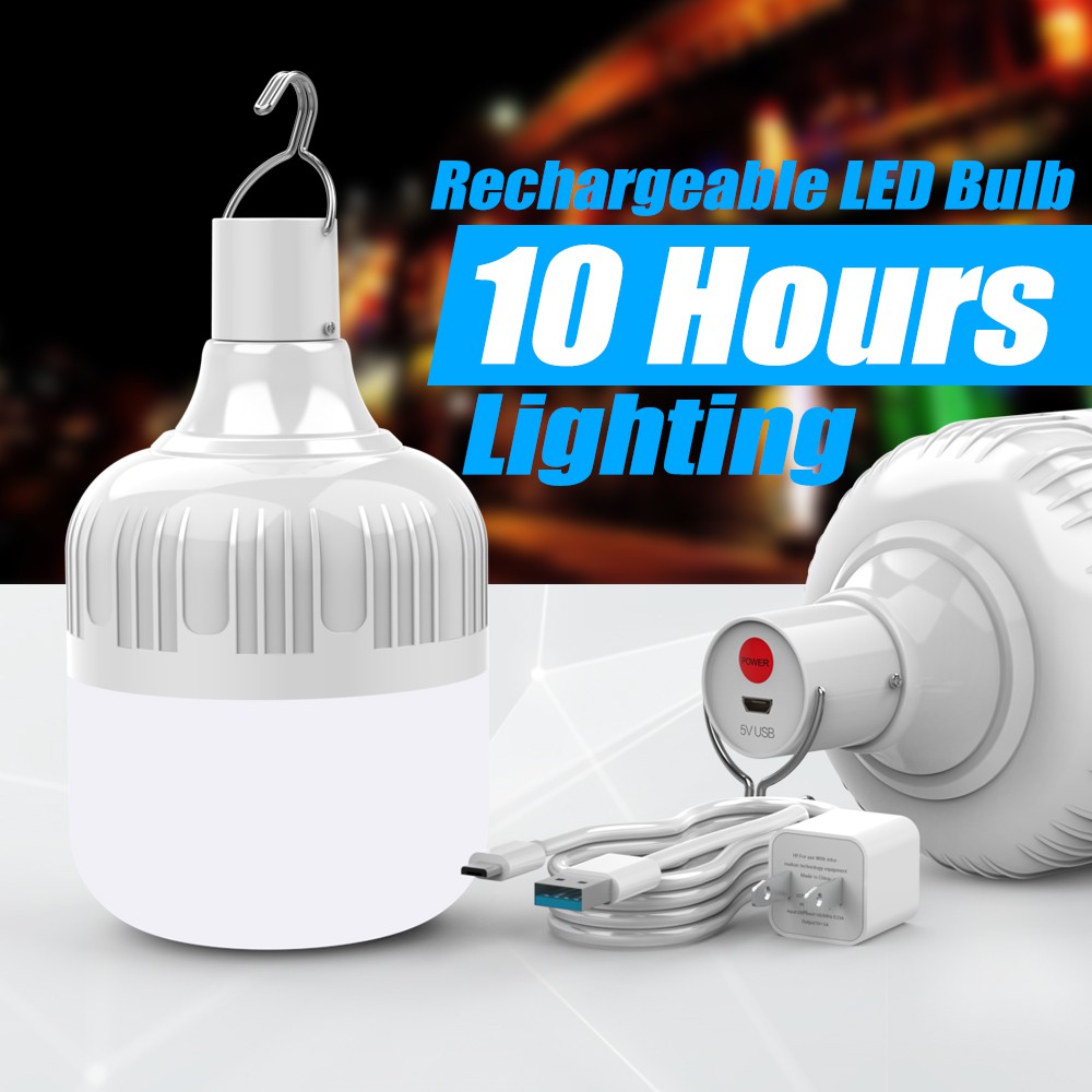LongLasting 400W USB Rechargeable Bulb Emergency Led Light For Camping Night Market Street