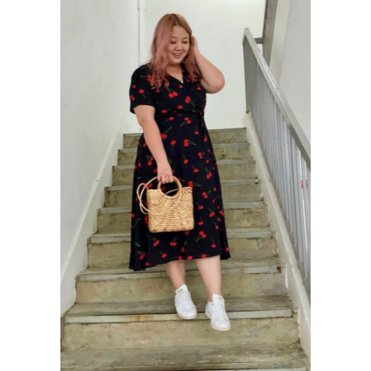 midi wrap dress plus size