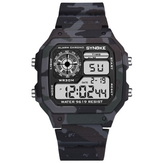 Synoke Digital Watch Camouflage Style G Shock Multifunctional Waterproof 30m for Man and Women Students 9619 #9