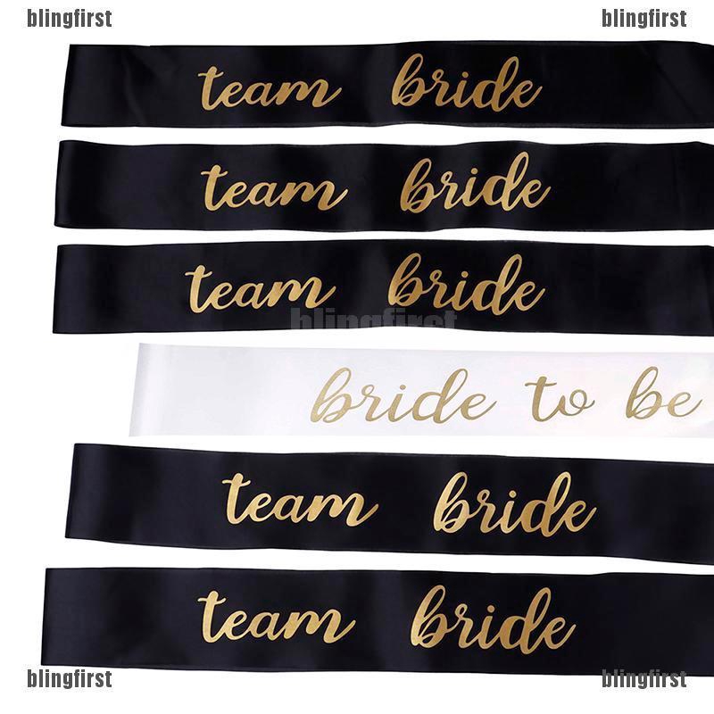 6pcs Bride To Be Sash Team Bride Satin Sash Hen Night Bridal