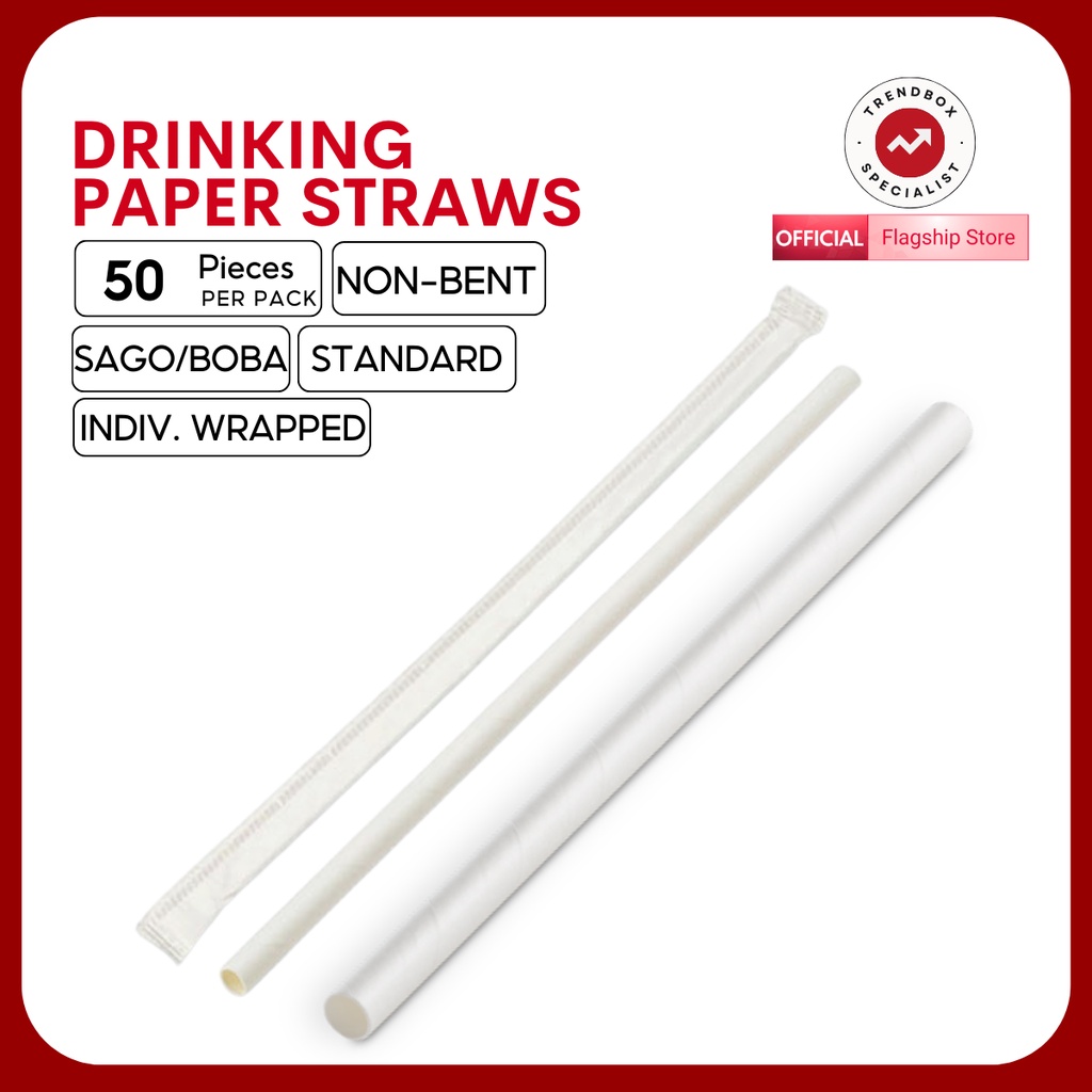 Trendbox Disposable Paper Straw Boba Sago Straw 50pcs | Shopee Philippines