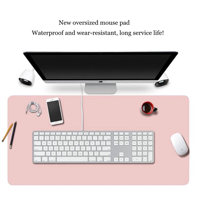 Rouge + Pink, 31.5''15.7'' Dual Use Desk Writing Mat for Office/Home Luosu Multifunctional Office Desk Pad Ultra Thin Waterproof PU Leather Mouse Pad 
