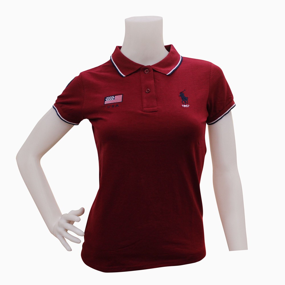 Womens Polo Sports Shirt Maroon Shopee Philippines