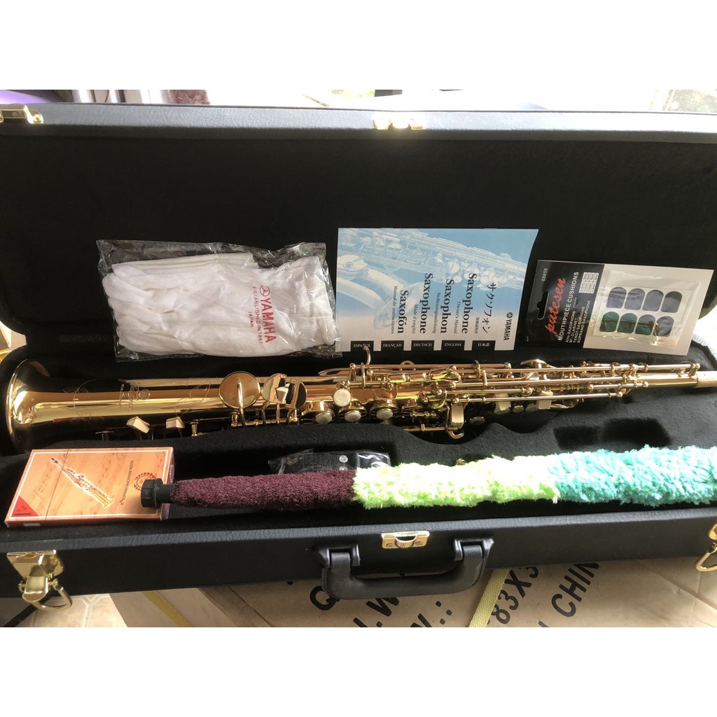 Yamaha 82Z Soprano Saxophone B flat Gold Plated with HIGH F# key Woodwind Music Instruments