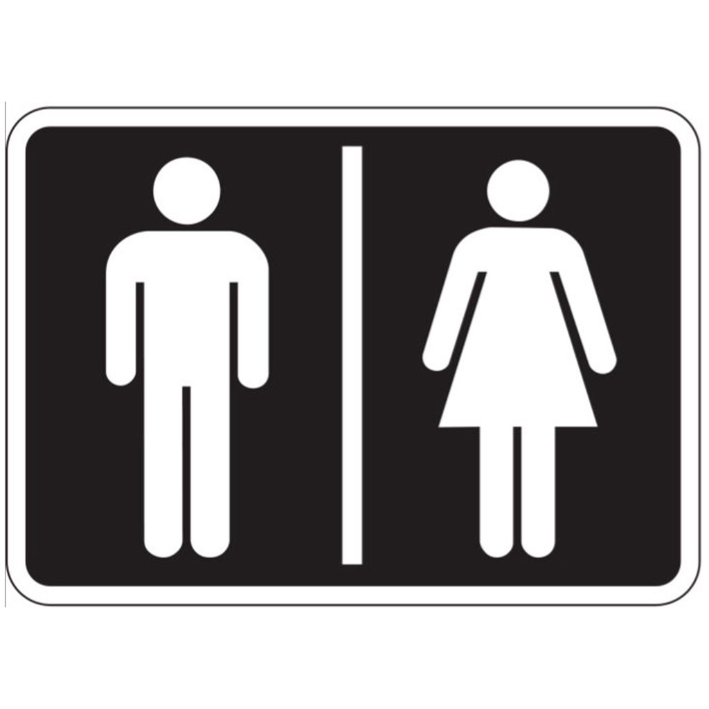 Restroom Comfort Room Male Female - Black - Laminated Signage - A4 Size ...