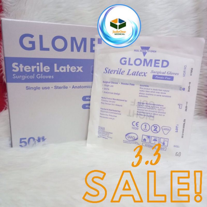 GLOMED Sterile Latex Surgical Gloves Shopee Philippines