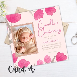 [COD] Pink 1st Birthday / Baptismal Christening Baptismal Invitation ...