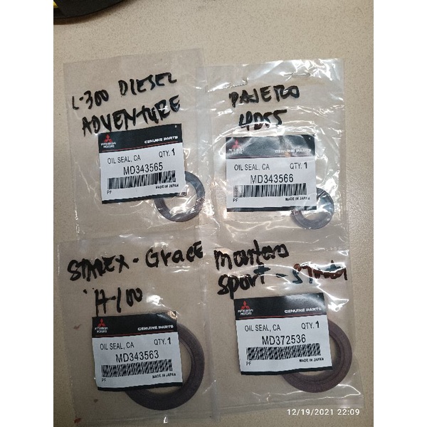 1SET TIMING BELT OIL SEAL FOR L300, ADVENTURE, GRACE STAREX PAJERO,H100