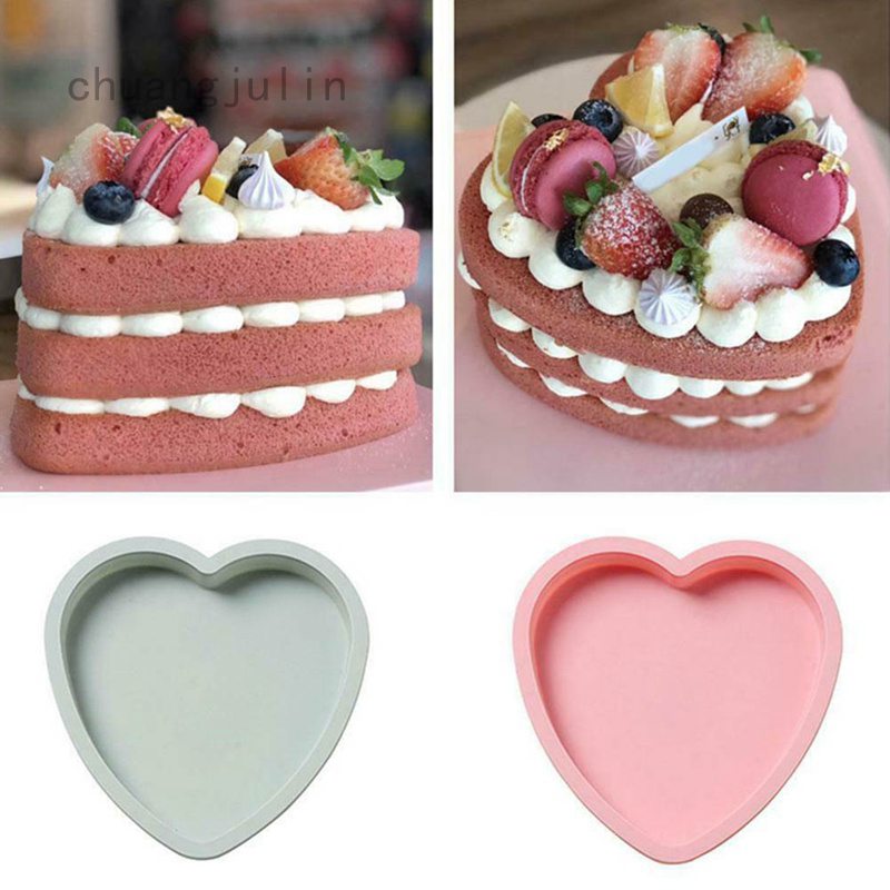 6Inch Cake Mold Silicone Heart Round Mousse Bread Pan Bakeware Mould Baking Tray 