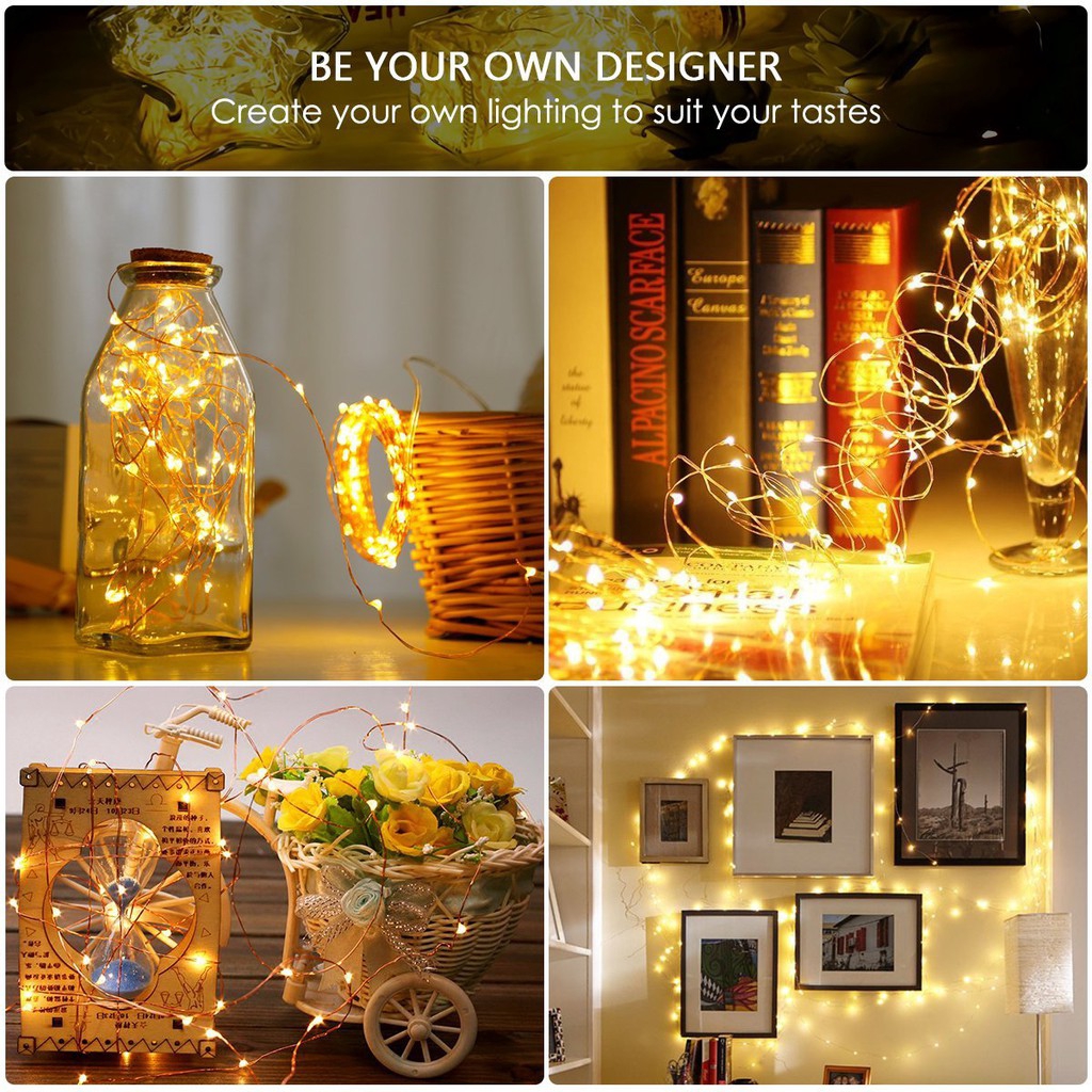 Fairy lights 5M 10M string lights 50LED 100LED battery-powered wedding Mga Christmas party holiday lights