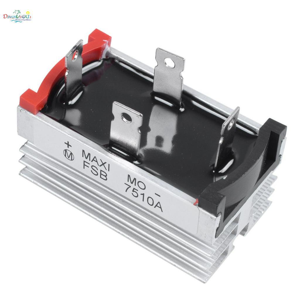 COD Aluminum Heatsink Base Single Phase Bridge Rectifier Diode 75A