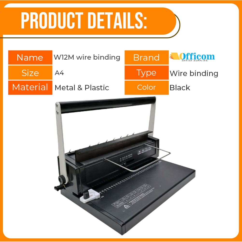 Wire Binding Machine W12M A4 Size Heavy Duty Binder presyo ₱2,275