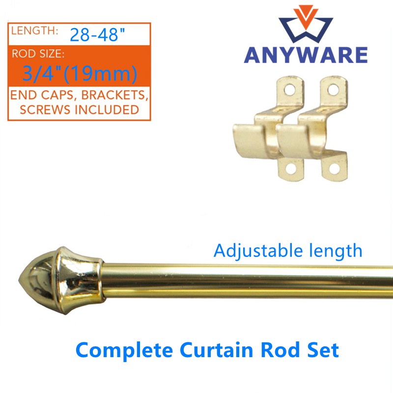 Curtain Rod (gold Silver) 3 4x48 Adjustable (1pc) 