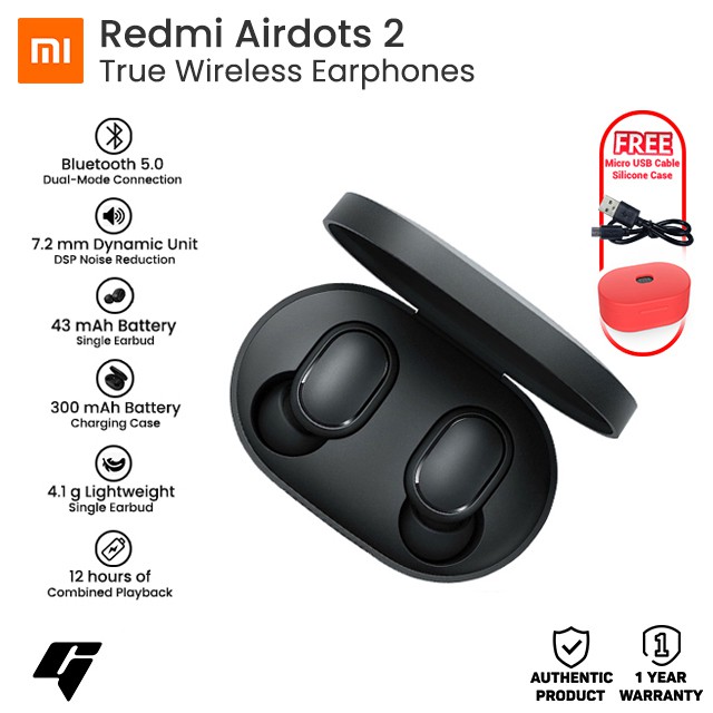 xiaomi redmi airdots tws bluetooth 5.0 earphone dsp noise cancelling