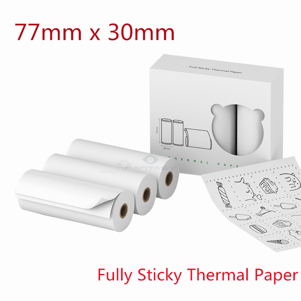 Peripage White Full Sticky Thermal Paper BpaFree Printable Can For