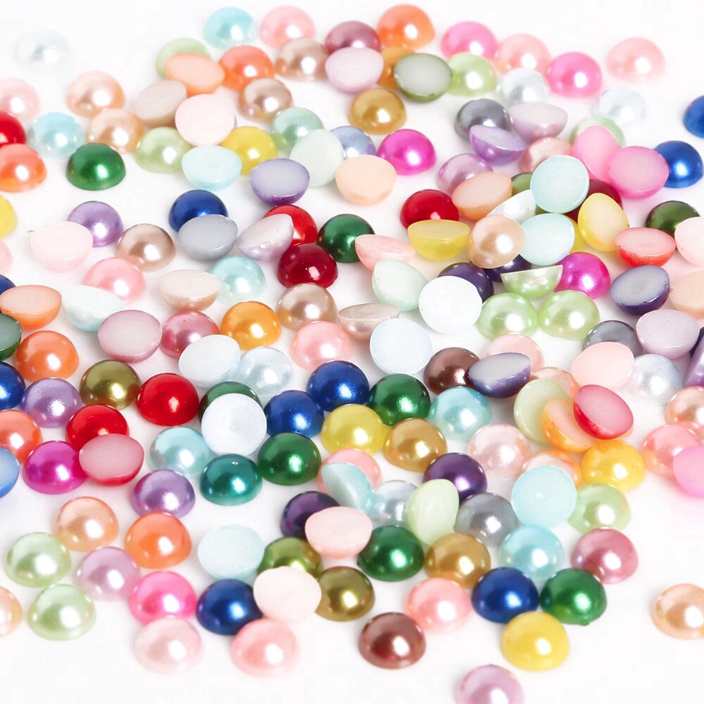 half pearl beads flat back