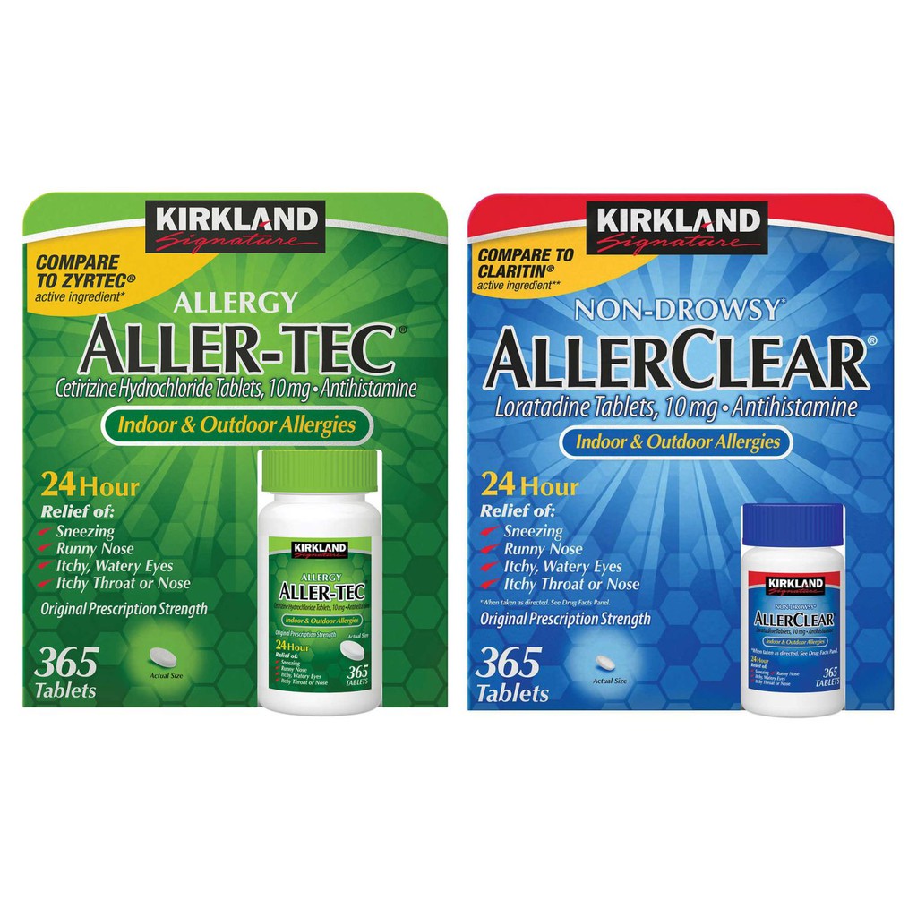 Kirkland Signature AllerTec AllerClear 365 Tablets for Allergy 10mg