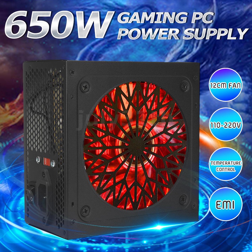 650W ATX Gaming Computer Silent PSU PC Power Supply SATA 120mm LED Fan Shopee Philippines