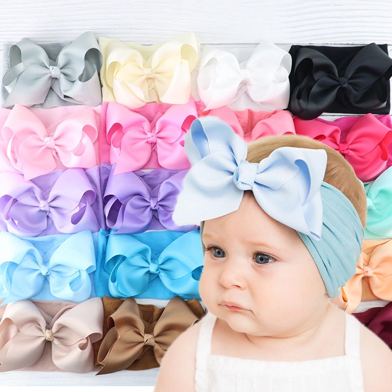 Baby Headband Baby Bow Nylon For Girls Baby Girl Headbands Newborn With Bows Bandeau Bebe Fille Shopee Philippines