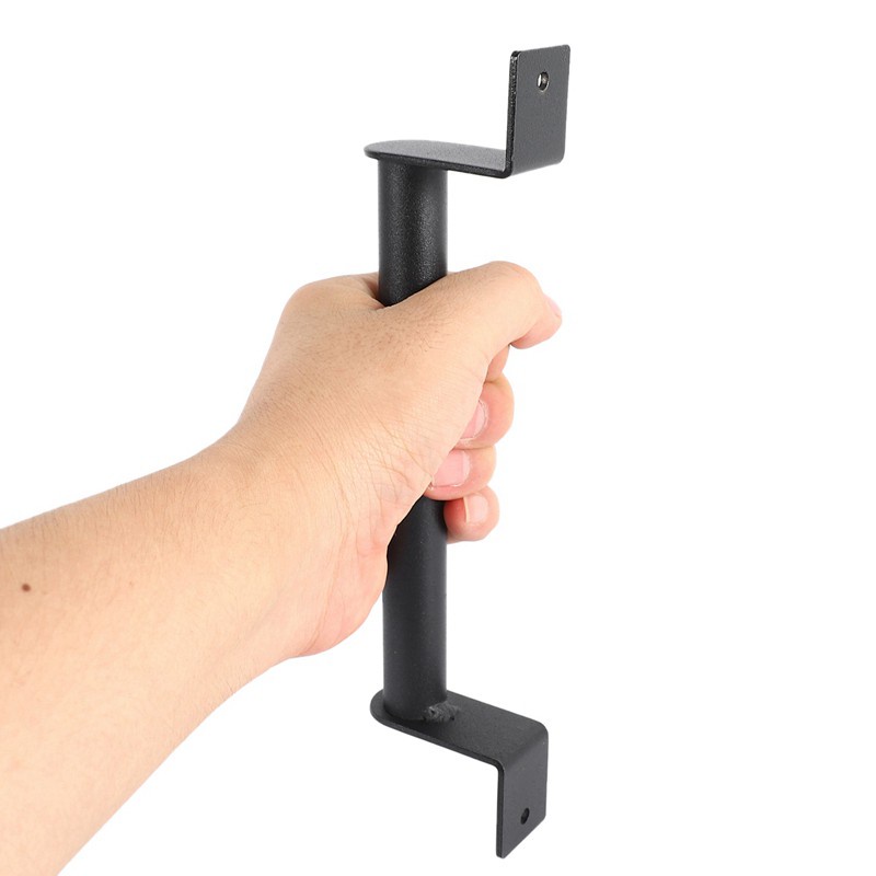 2Pcs Black Carbon Steel Sliding Barn Door Pull Handle for Sliding Barn Door Garden Gates Garages Hardware Kit