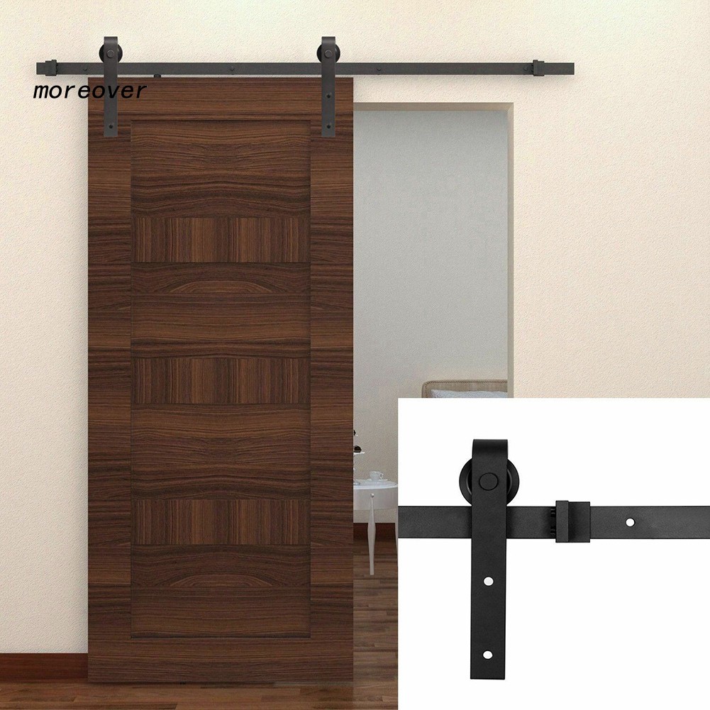 More Carbon Steel Sliding Barn Door Hardware Kit Interior Track