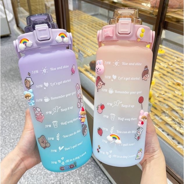 2 liters tumbler No1 2L PASTEL Motivational Water Bottle with Time ...