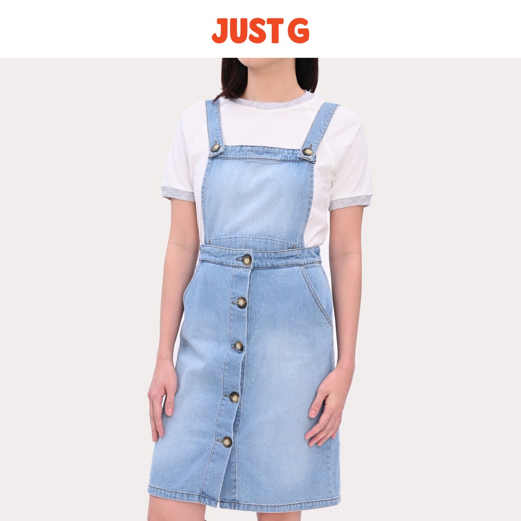 light denim pinafore dress