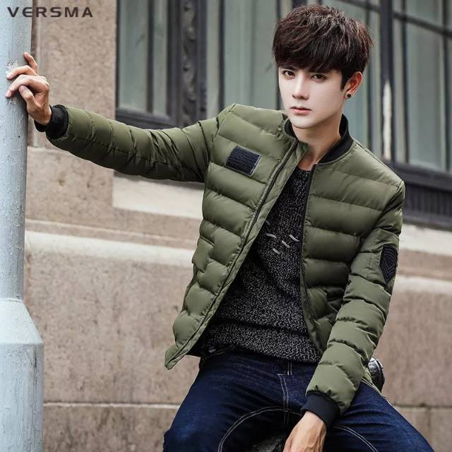 The Latest Korean Men 's Winter Jacket Style Casual Taslan Army Black |  Shopee Philippines