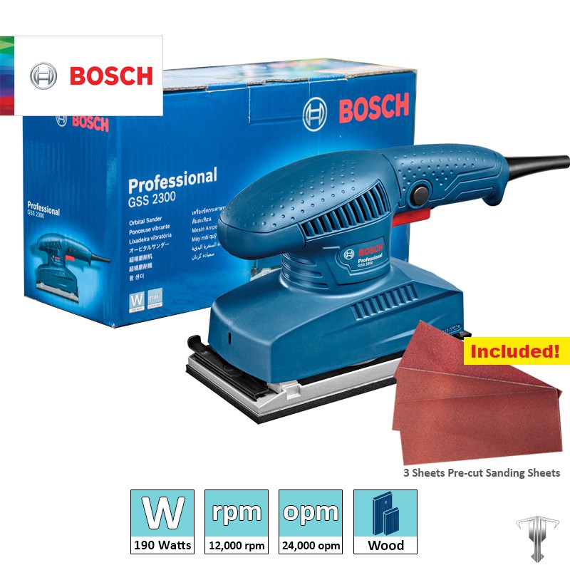 Bosch GSS 2300 Professional Rectangular Base Orbital Sander Shopee Philippines