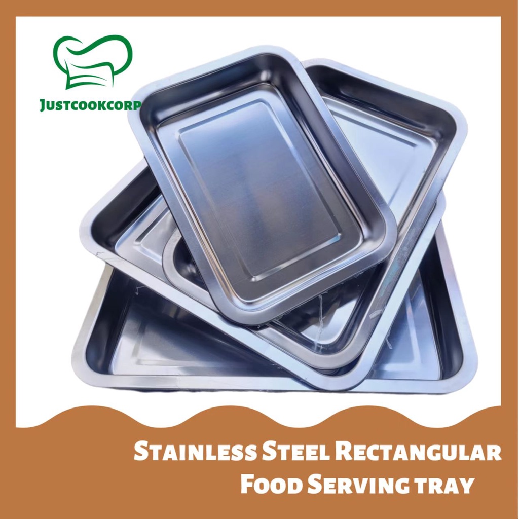 Stainless Steel Rectangular Kitchen Serving Tray Food Tray Shopee