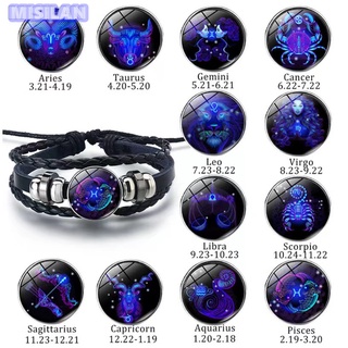 【Over ₱59 Get 5 Gift】2022 New 12 Zodiac Signs Constellation Charm Bracelet Men Women Fashion Multilayer Weave Leather Bracelet Bangle Birthday Gifts #10