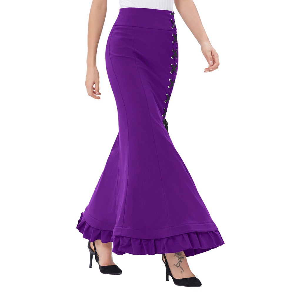 fit and flare long skirt