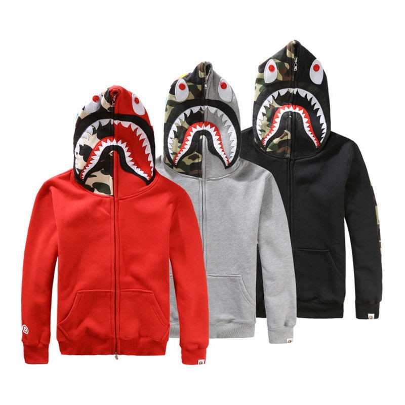 red bape zip up hoodie