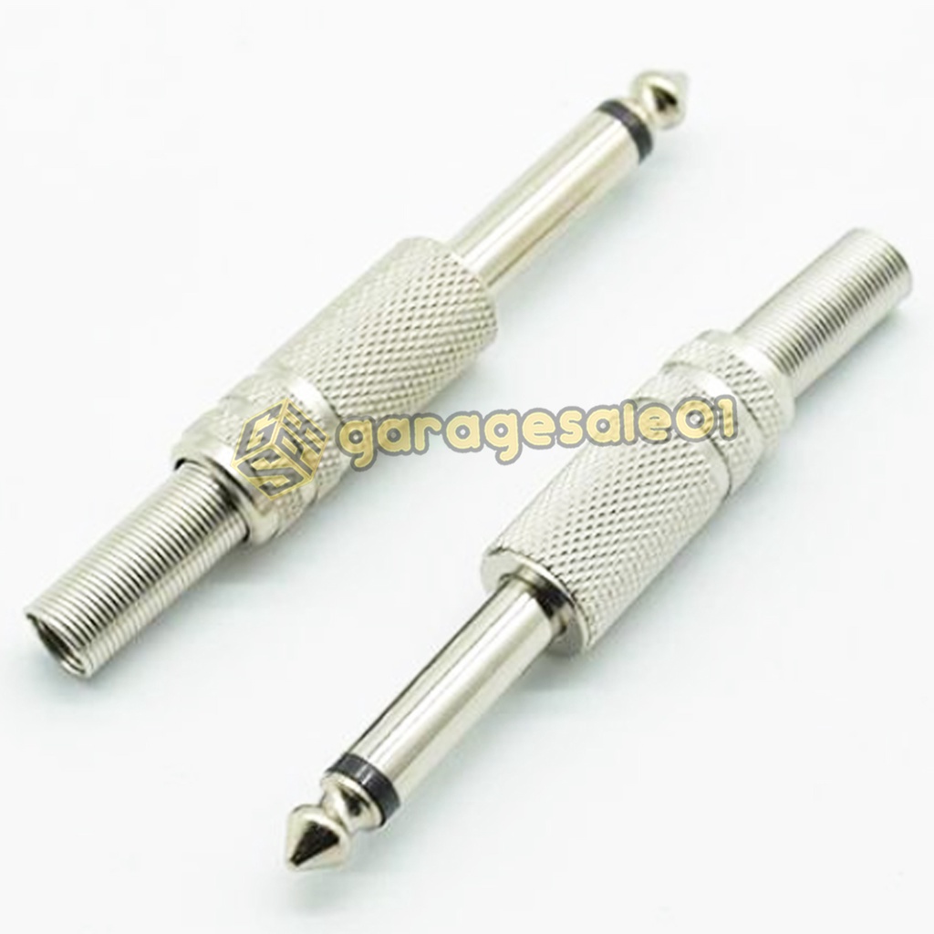 PL55 MICROPHONE JACK METAL PLUG with SPRING SHIELD PROTECTOR, 6.35MM