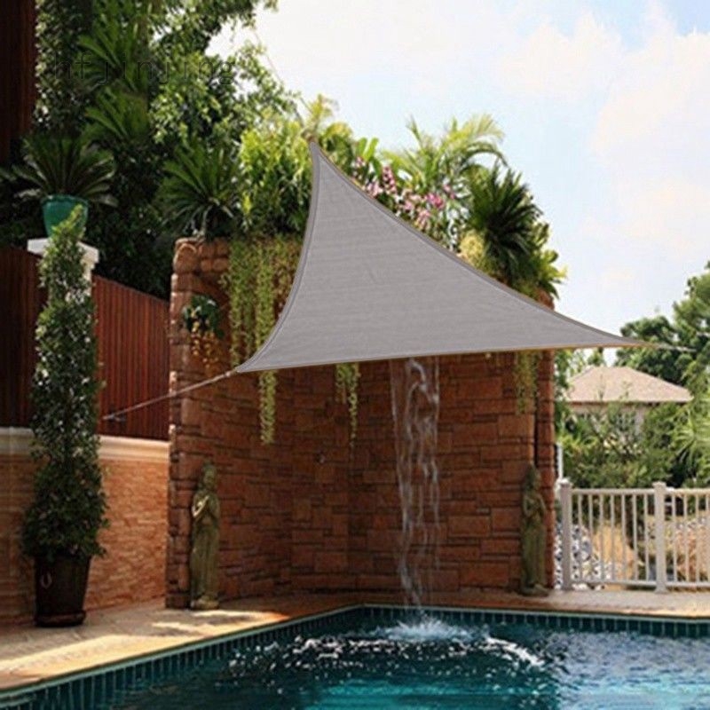 Triangle Water Resistant Shade Sail Sun Shade Canopy With Loops For Garden Pool Shopee Philippines