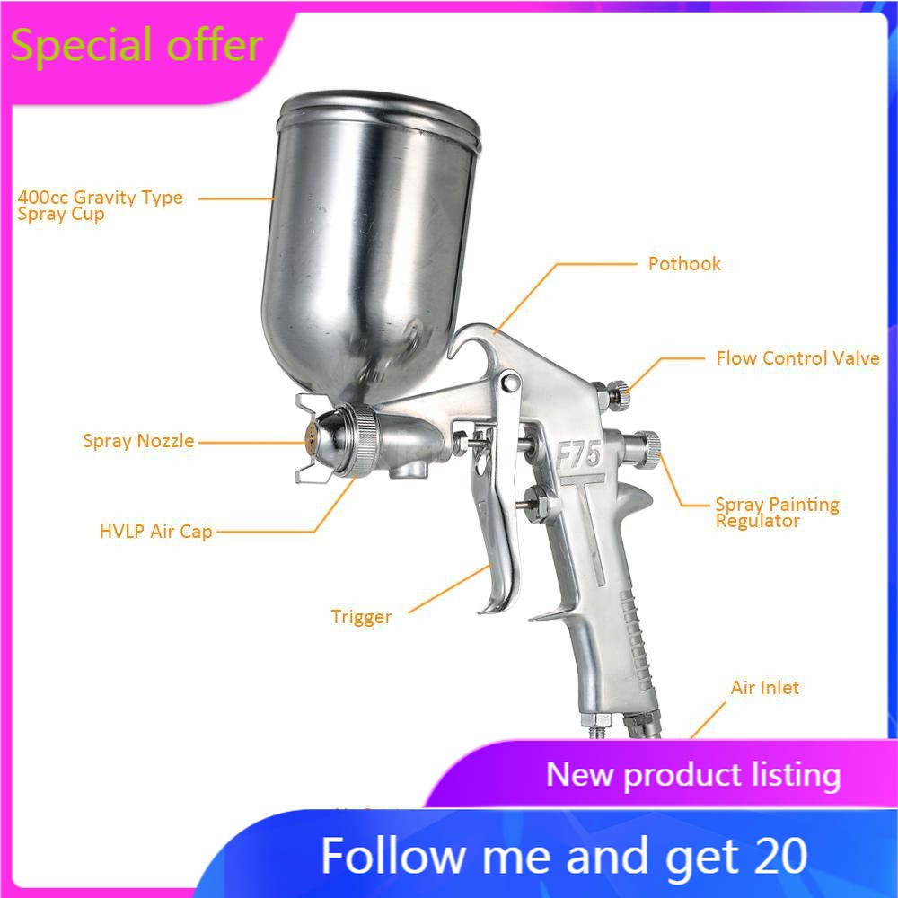 Spot 400ML professional spray gun paint spraying machine spray gun set ...