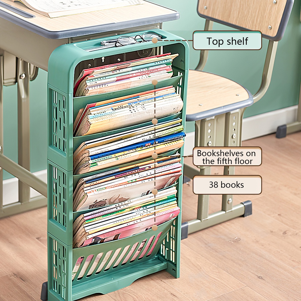 Student Classroom Book Rack Large Capacity Classroom Desk Side Book