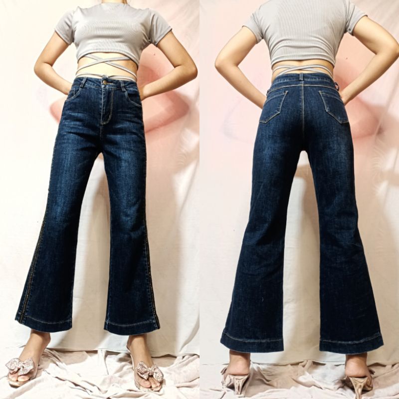 Wide leg Jeans(Hard denim) | Shopee Philippines